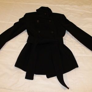 Zara Black Wool Pea Coat